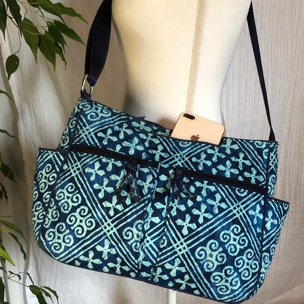 VERA BRADLEY Cuban Tiles large crossbody bag tote purse w/ adjustable strap